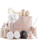 Luxury Birthday Spa Gift Set for Women with Bath Essentials, Diffuser, Candle, Necklace, 24k Rose & More - Buy Online on GoSupps.com