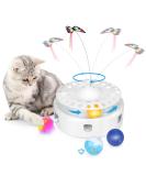 Pettom Interactive cat toy 3 in 1 ball exercise cat toys & spring kitten toy & electrically rotating butterfly kitten toys cats teaser automatic toys for cats - Buy Online on GoSupps.com