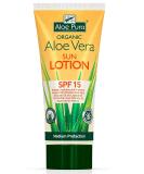 Aloe Pura Organic Aloe Vera Sun Lotion SPF 15 - 200ml | Natural, Vegetarian, Cruelty-Free | Paraben & SLS Free | Long-Lasting Shield for Medium Protection - Buy Online on GoSupps.com
