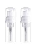 Travel Size Foam Pump Bottles 50ml - 2 Pack Clear Plastic Mini Soap Dispenser for Shampoo - Refillable & Portable - Buy Online on GoSupps.com