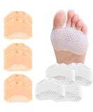 Ball of Foot Cushions - Soft Gel Metatarsal Pads for Pain Relief in Heels & Shoes - 5 Pairs (3 Beige, 2 White) - Women Men - Calluses, Bunions, Corns, Morton Neuromas - Buy Online on GoSupps.com