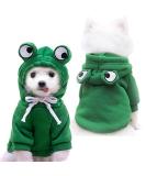 Dog Hoodie Cute Dogs Hooded Sweatshirt Warm Clothes for Small Medium Pet Dog Cat (Frog Medium) Frog Medium - Buy Online on GoSupps.com