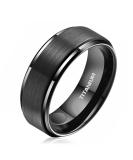 JEROOT Titanium Magnetic Rings 8mm Black with 3500 Gauss Strength | Step Edge Sleek Design for Men and Women | Includes Jewelry Gift Box - Buy Online on GoSupps.com