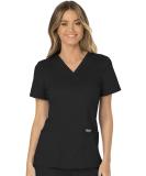 Women's Workwear Revolution Soft Stretch Mock Wrap Scrubs - Easy Care, Black, M - Buy Online on GoSupps.com