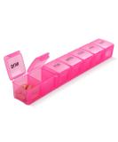 Buy XL Pink Pill Organizer - Extra Large Weekly & Daily Cases for Vitamins Fish Oil & Supplements - Buy Online on GoSupps.com