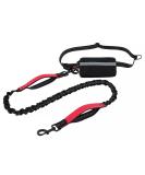 Plutus Pet Hands Free Dog Lead | Dual Handle Retractable Bungee Lead | Reflective Stitches | Adjustable Waist Lead for Medium Large Dogs - Red - Buy Online on GoSupps.com
