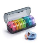 7-Day BPA-Free Pill Organizer | Dual Compartments for Vitamins Supplements & Fish Oil | Easy to Clean - Black & Colorful - Buy Online on GoSupps.com