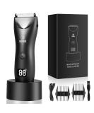 Men's Waterproof Body Hair Trimmer | Electric LCD Display | Painless Wet & Dry Groin Shaver | Quiet Hygiene Razor SMT033 Black - Buy Online on GoSupps.com