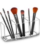 Tasybox Clear Acrylic Makeup Brush Holder Organizer - 3 Slot Cosmetic Brushes Storage Display Case - Buy Online on GoSupps.com