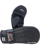 RIVAL Boxing RB5 Hook and Loop Leather Training Bag Mitts - Black | Premium Quality MMA Gloves - Buy Online on GoSupps.com