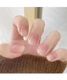 24pcs Square Gradient Pink Short False Nails Set | Removable Full Cover Acrylic Press on Nails for Women & Girls - 0215Y45 - Buy Online on GoSupps.com