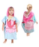 Supgomax Mermaid Hooded Bathing Poncho | Cartoon Children's Beach Towel | Absorbent Baby Bath Towel for Swimming & Shower - Buy Online on GoSupps.com