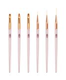 Unaone 6 Pack Nail Art Brushes Set - Rose Gold Nail Art Liner Painting Brushes for Salon & DIY Manicure - Buy Online on GoSupps.com