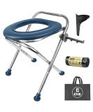 CKE Upgraded Portable Camping Toilet with Soft Seat | Stainless Steel Foldable Toilet for Car Camping | 350 lbs Weight Capacity - Buy Online on GoSupps.com