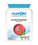 Health4All Vitamin B3 Nicotinamide (Niacinamide) 500mg 180 Tablets (V) Vegan. No-Flush Niacinamide. Made in The UK - Buy Online on GoSupps.com