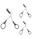 Precision Eyebrow Shears with Comb - Non-Slip Finger Handle Eyebrow Trimmer Scissors for Men & Women | 3 Pack Black - Buy Online on GoSupps.com