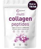 Multi Collagen Protein Powder, 2 Pounds - Type I,II,III,V,X with Biotin 10000mcg, Hyaluronic Acid, Vitamin C - Unflavored Collagen Peptides Powder- Keto & Paleo Friendly, Easy Dissolve, Non-GMO - Buy Online on GoSupps.com