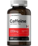 Caffeine Pills 200mg with Green Tea | 500 Tablets | Vegetarian, Non-GMO & Gluten Free | by Horbaach - Buy Online on GoSupps.com