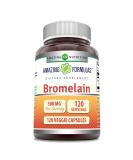 Amazing Formulas Bromelain 500mg 2400 GDU 120 Capsules | Non-GMO, Gluten Free | Made in USA | Vegetarian Friendly - Buy Online on GoSupps.com