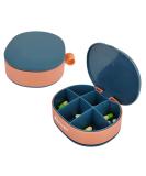 Small Pill Organizer - Portable Travel Pill Box for Vitamins & Medications | 6 Grids Blue | Ideal for Kids Men Women & Elderly - Buy Online on GoSupps.com