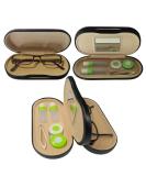 Evelots Double-Sided Contact Lens Case with Mirror - Rigid Outside Soft Inside - Travel Essential - Black - Buy Online on GoSupps.com