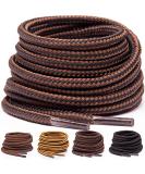 Miscly Round Boot Laces 1 Pair Heavy Duty and Durable Shoelaces for Boots, Work Boots & Hiking Shoes 54 (137 CM) Black - Brown Combo - Buy Online on GoSupps.com
