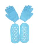 Minkissy Moisture Gloves & Sock Set | Gel Heel Socks & Spa Gloves for Dry Cracked Skin - Sky Blue - Buy Online on GoSupps.com
