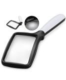 Folding Handheld Magnifying Glass with Light - 3X Large Rectangle Magnifier with Dimmable LED for Seniors and Low Vision - Ideal for Reading, Books, Newspapers - Great Gift for Macular Degeneration - Buy Online on GoSupps.com