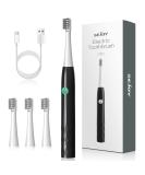 Sejoy Rechargeable Electric Toothbrush with 4 Brush Heads - 3 Modes, Smart Timer - Black (One-Key) - Buy Online on GoSupps.com