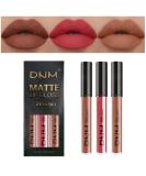 3Pcs Matte Red Brown Nude Liquid Lipstick Set - Long Lasting & Waterproof Lip Gloss Gift Set for Women (Set09) - Buy Online on GoSupps.com