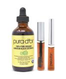 PURA D'OR Organic Jamaican Black Castor Oil 4oz - Cold Pressed, Hexane Free | Includes 2 Bonus Brushes | Natural Smoky Scent | Fuller Lashes & Brows | Growth Serum - Buy Online on GoSupps.com