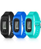 Silicone Fitness Tracker Watch 3 Pcs - Step Counter & Calorie Burner Bracelet Set in Mint Green, Sky Blue, Black - for Men, Women, Kids - Buy Online on GoSupps.com