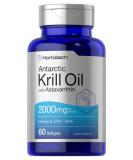 Antarctic Krill Oil 2000mg Softgels | Omega-3 EPA DHA Supplement with Astaxanthin | Non-GMO & Gluten Free | 60 Capsules by Horbaach - Buy Online on GoSupps.com