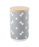 Bone Dry Ceramic Pet Collection Gray Canister - Stylish and Functional Pet Food Storage - Buy Online on GoSupps.com