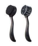 Black Charcoal Facial Cleansing Brush Set - 2Pcs Manual Face Brushes for Deep Cleansing, Exfoliating Pores, Massage, Makeup Removal and Skin Care - Buy Online on GoSupps.com