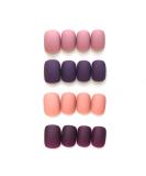 96 Pcs Colorful Fake Nails - Grape Purple & Cobalt Violet Full Cover Square Short Acrylic Nails - Buy Online on GoSupps.com