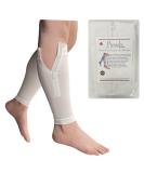 Premium White Footless Compression Shin Sleeves 20-30 mmHg - YKK Zipper Ideal for International Shipping - Buy Online on GoSupps.com