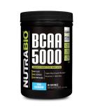 NutraBio BCAA 5000 Powder - Vegan Fermented BCAAs for Lean Muscle Growth & Recovery - Blue Raspberry Flavor, Zero Fat, Sugar, Carbs - 60 Servings - Buy Online on GoSupps.com