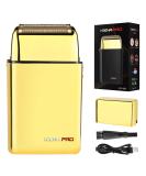 Foil Shaver for Men - Professional Double Electric Trimmer Cordless Rechargeable Gold Razor | International Shipping - Buy Online on GoSupps.com