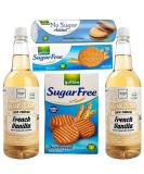 ZERO CALORIE Skinny Syrup (2pack) & Gullon SUGAR FREE Biscuits 250g 330g 400g BUNDLE - French Vanilla 1L x 2 bottles - Sugar Free Gluten Free Fat Free Vegan Friendly Diabetic Friendly - Buy Online on GoSupps.com