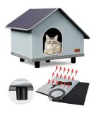Toozey Weatherproof Heated Cat House with Pet Heating Pad - Indoor/Outdoor Shelter for Cats and Small Dogs - Buy Online on GoSupps.com
