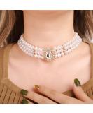 Vintage 1920s Pearl Necklace with Crystal Beads - Bridal Multi Layer Jewelry for Women & Girls - Buy Online on GoSupps.com