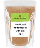 Manor Springs 1kg Nutritional Yeast Flakes with B12 - Vegan Non-GMO Superfood - Buy Online on GoSupps.com