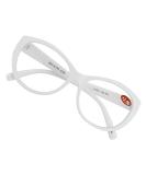 Oversize Women Reading glasses - Magnified Readers Cateye Vintage Jackie Oval - Clear lens White 1.5 x - Buy Online on GoSupps.com