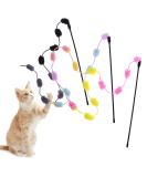 Cobee Katzenschnur Toy - 3-Pack Interactive Cat Teaser Wands with Colorful Plush Balls | Perfect Indoor Cat Toys - Buy Online on GoSupps.com