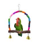 HONBAY Wooden Bird Swing Perch Toy for Small Birds - Parrot Hanging Toy - Buy Online on GoSupps.com