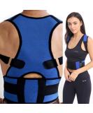 Posture Corrector Deluxe with Adjustable Magnetic Straps in Medium Blue Neoprene - Four Colour Options - Buy Online on GoSupps.com
