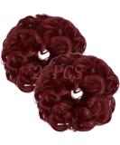 Dark Red Messy Bun Hair Piece Set for Women - Thick Updo Scrunchies Ponytail Hair Extension Accessories (2 PCS) - Buy Online on GoSupps.com