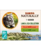 IAMS NATURALY Senior cat food wet in sauce - high -quality wet food with meat and fish for older cats Land & Sea Collection 12 x 85 g senior (from 7 years) meat & fish 85 g (12 pack) - Buy Online on GoSupps.com