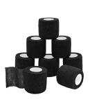 Qigui 8 Rolls Self-Adhering Cohesive Bandage - Elastic Fixing Bandage for Fingers Hands Toes & Feet (5cm x 4.5m Black) - International Shipping Available - Buy Online on GoSupps.com